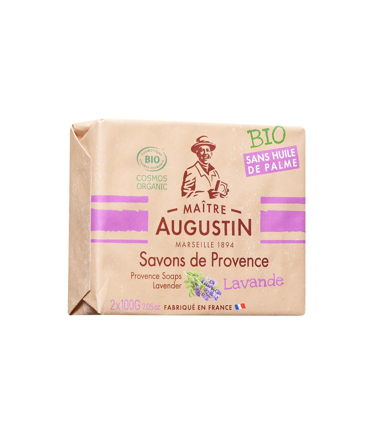 Maitre Augustin – Savon de Provence Lavande Extra Doux – Certifié