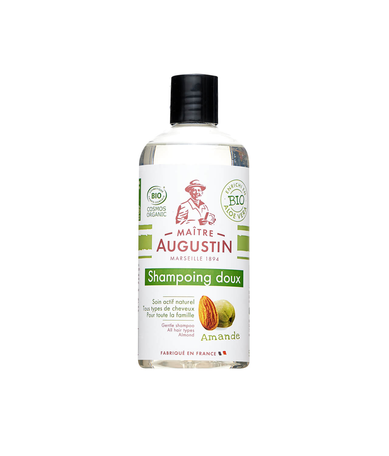 Maitre Augustin – Shampoing Extra Doux Amande – Certifié BIO – 500ml -  Produit d'Entretien Français