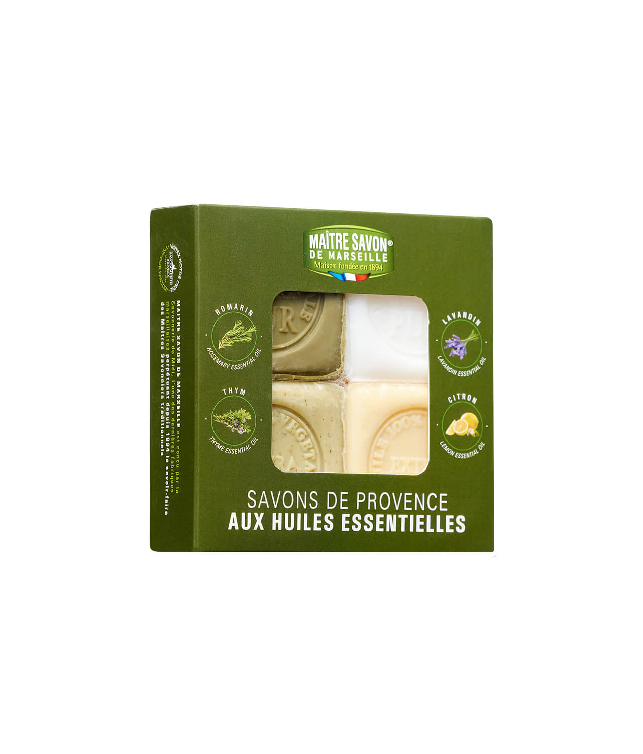 Barre de savon de Marseille Grattant avec Karité 125g - H.E. Lavande -  Boutique Au savon de Marseille